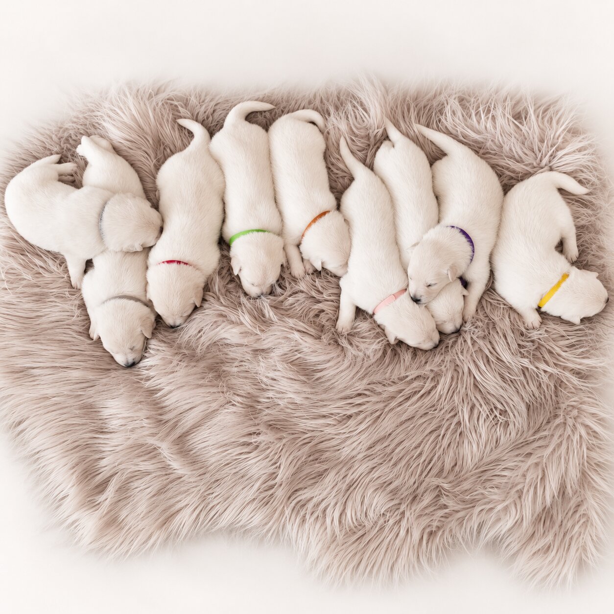 White Shepherd dogs at Karousel Hobby Farm